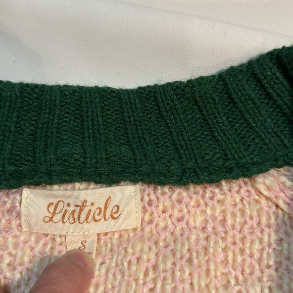 Listicle color block balloon sleeve cardigan small - Picture 7 of 11